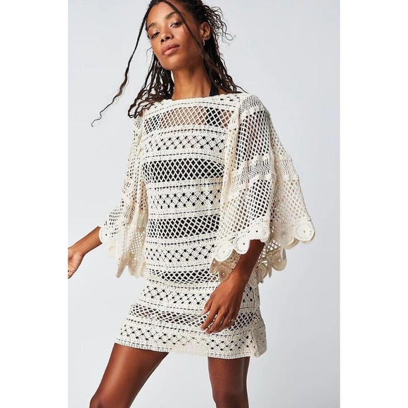 Free People Jen's Pirate Booty Crochet Mini Dress NWOT - Picture 2 of 5